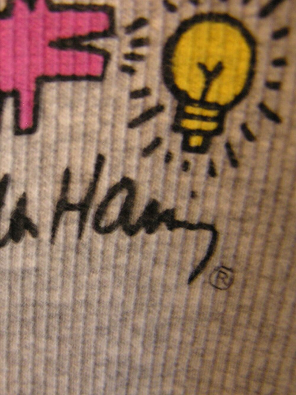 Keith Haring Multi Dancing Figure Grey Ribbed Tank Top - Picture 4 of 10